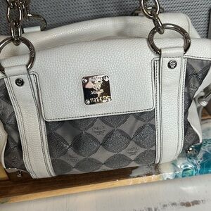 MCM White Leather Shoulder Bag